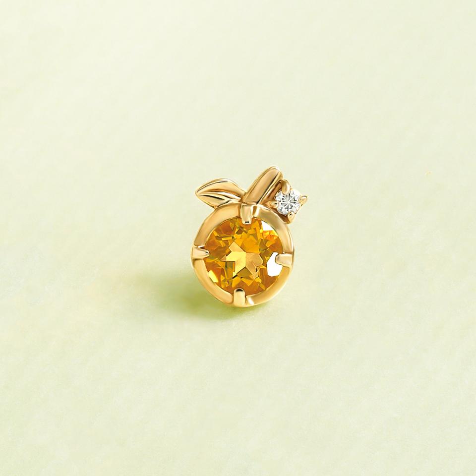 【TEA TIME】【 Solo Pierce】K18・K10 オレンジティーハーフピアス