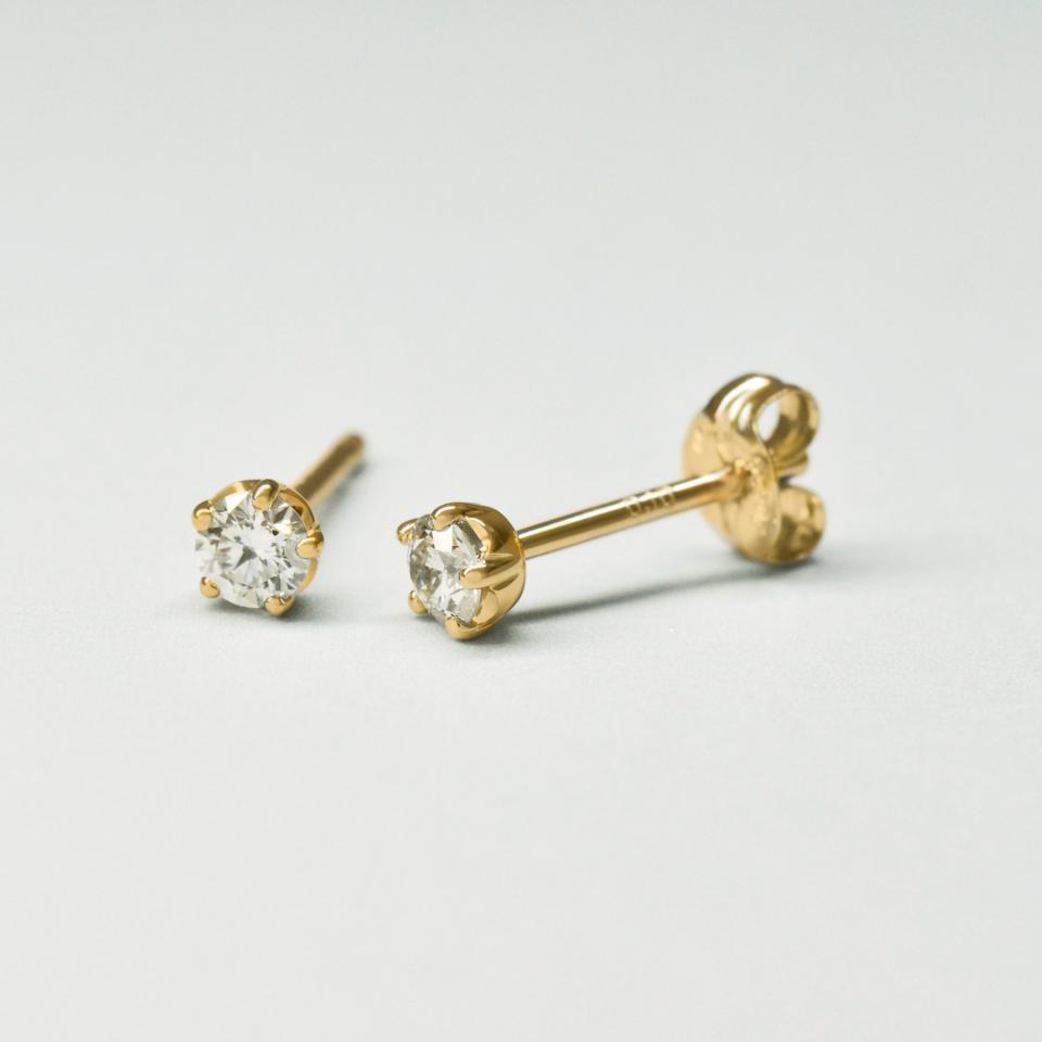 【リメイク】K18YG ダイヤモンド ピアス 0.20CT