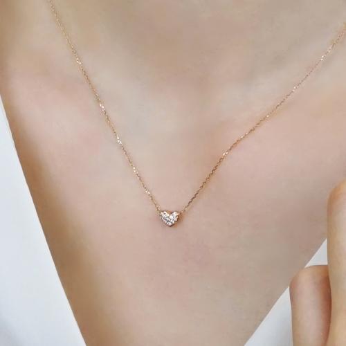 新品　ダイヤ　金　10k　ネックレス　ハート装飾ダイヤモンド