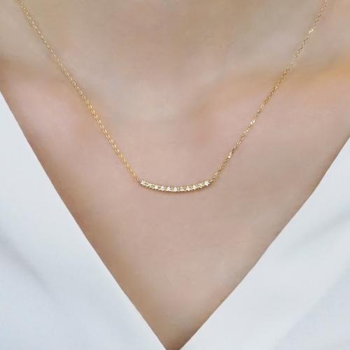 starjewelry【STAR JEWELRY】K18 0.07ct ダイヤモンドラインネックレス