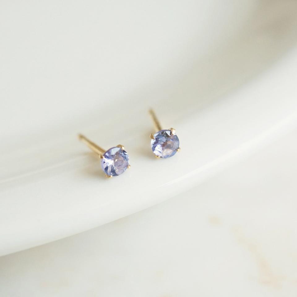 展示未使用 K18 タンザナイト0.32ct ピアス アクセサリー U03853