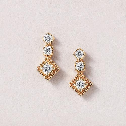 D1.00CT✨k18ブラウンダイヤモンドイヤリング　k18ダイヤピアス