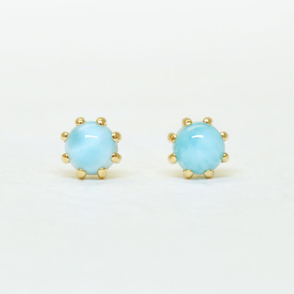 K18ラリマーピアス6mm1.0カラット | www.carmenundmelanie.at